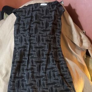 Calvin Klein Black Patterned Midi Dress-157